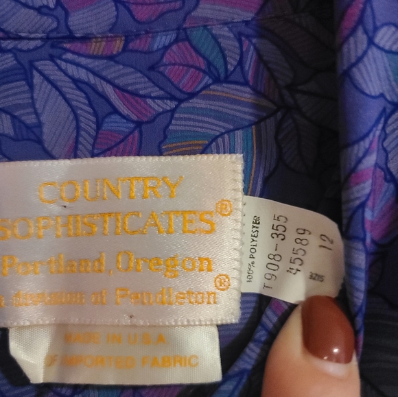 Country Sophisticates division of Pendleton Made in USA Vintage Women's Blouse - Picture 6 of 9
